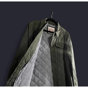 Levi Strauss & Co. Men's M Green Quilted Full Zip Button Front Field Jacket Coat